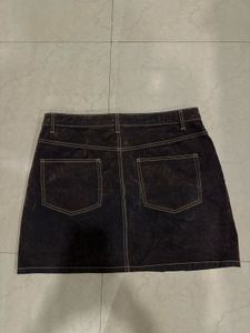 Brown Velvet Mini Skirt