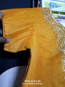 Orange Embroidered Kurta