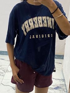 Navy Blue Graphic Print T-Shirt