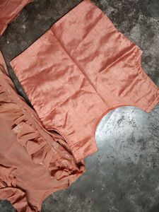 Designer Peach Kurta Set with Dupatta