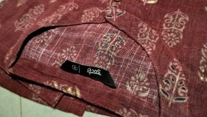 Maroon Printed Kurta