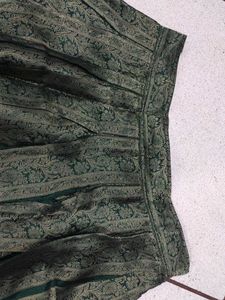 Green Blouse with box pleate skirt
