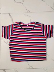 Striped Cropped T-Shirt