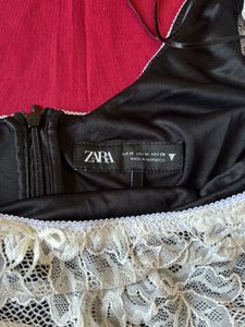 Zara White Net Lace Mini Dress