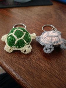 Cute Crocheted Turtle Keychains (Set of 2)