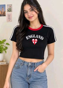 England Graphic Crop T-Shirt