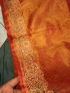 Orange Embellished saree