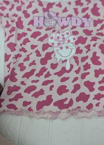 Cute Zudio Pink Heart Print T-shirt