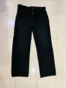 Black straight fit denim jeans