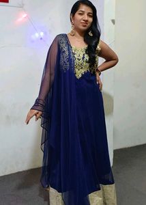 Elegant Blue Anarkali Suit
