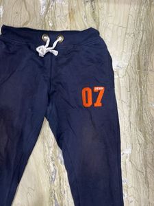 Men's Navy Joggers with Orange 07 Print