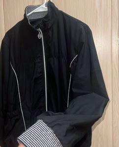 Korean Black Jacket with Striped Detail