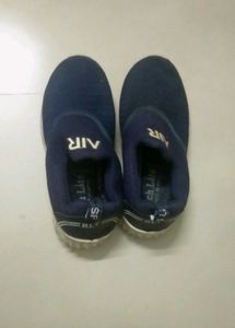 Navy Blue "AIR" Slip-On Kids Sneakers