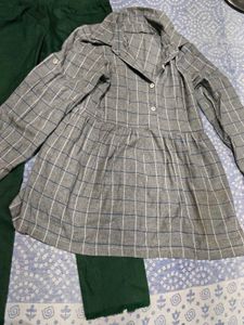 Chic Plaid Tunic Top and pants