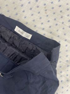 Navy Blue Belted Skirt