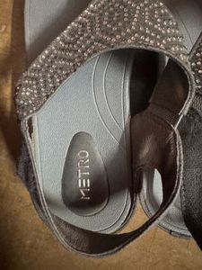 metro Sparkly Grey Wedge Sandals