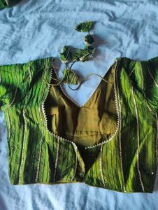 Green Sequined Lehenga Choli Set