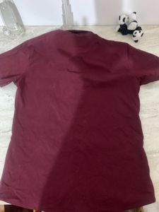 Boys plain maroon half sleeve shirt.