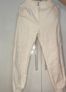 Cream Cargo Jogger Pants