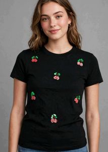 Black T-Shirt with 🍒
