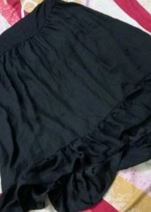 Black Ruffle Hem Midi Dress
