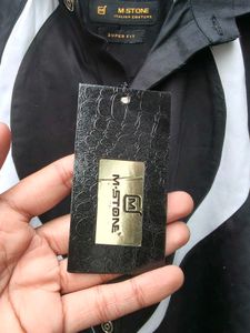 New with tag Korean Chic Black &amp; White Button-Up S