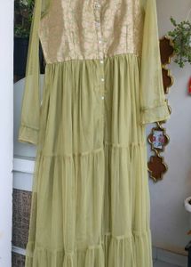 a beautiful party wear ethnic gown
