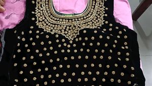 Embellished Black Velvet Blouse