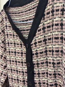 Chic Tweed Knit Cardigan (oversize)