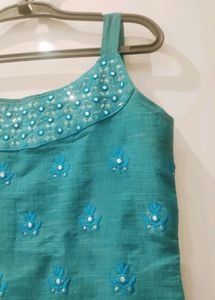 Sleeveless sky blue gorgeous Kurta | Used once