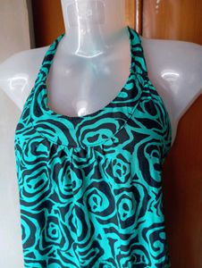Green Floral Halter Dress