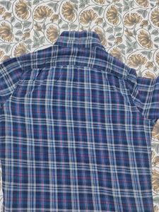 Wrogn Blue Plaid Casual Shirt