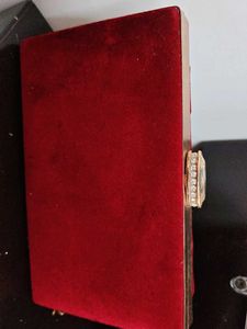 Elegant Red Velvet Clutch Bag