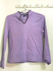 Cute Lavender Mock Neck Top