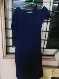 Navy Blue One Shoulder Dress