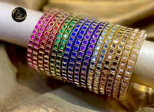Vibrant Beaded & Mirrored Bangles Set any one pair