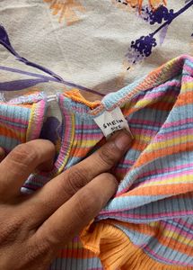 Y2K Striped Bow Top