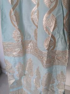 Elegant Blue &amp; Silver Kurta