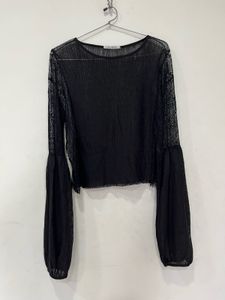 black mesh top