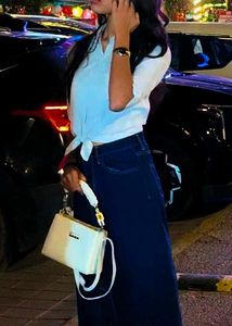 Chic White Knot-Front shirt