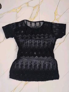 Sheer Black Lace Gothic Top