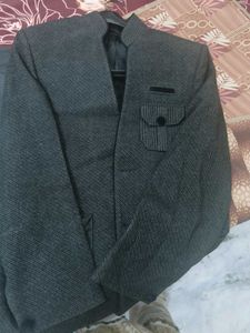 Gray Striped Blazer