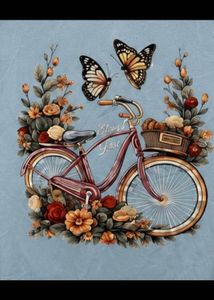 Cute Bicycle &amp; Butterfly Graphic Tee