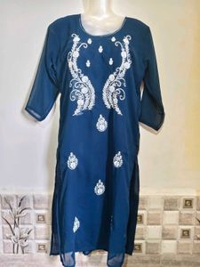 Elegant Blue Embroidered Kurta