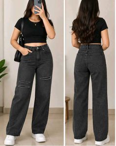 Trendy Ripped high waist  Jeans