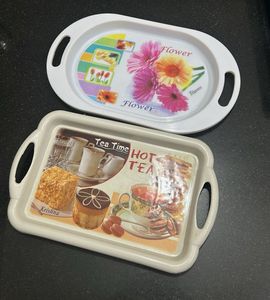 Set of 2 Decorative Serving Trays