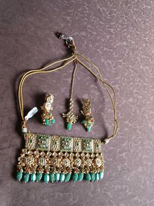Kundan moti meenakari Necklace Set