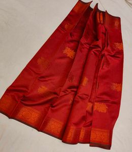 Vibrant Red Silk Saree