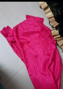 Stunning Pink Anarkali Suit with Black Embroidery