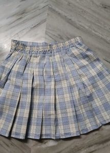 Plaid Pleated Mini Skirt